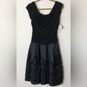 Vintage SL Fashions Women's Dressy Black Dress Size 10P w/sequins NWT